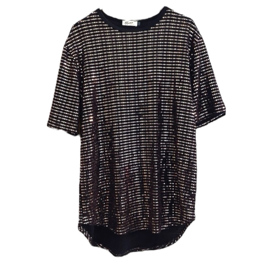 New! Rose Gold Sequins Tunic Style Shirt
